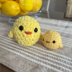Yellow Crochet Chick Set